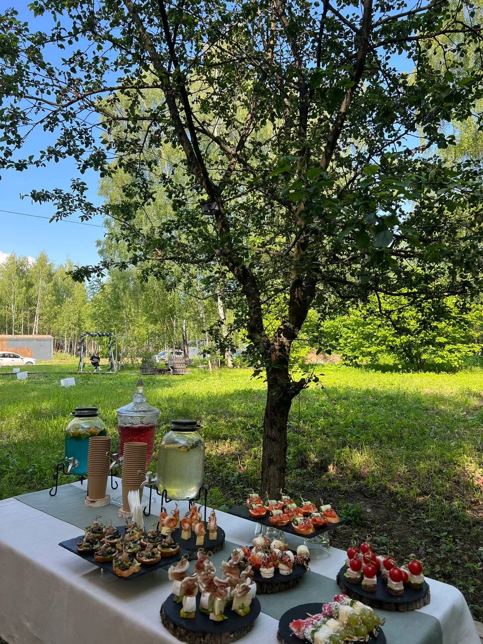 Фуршетный стол на открытой площадке